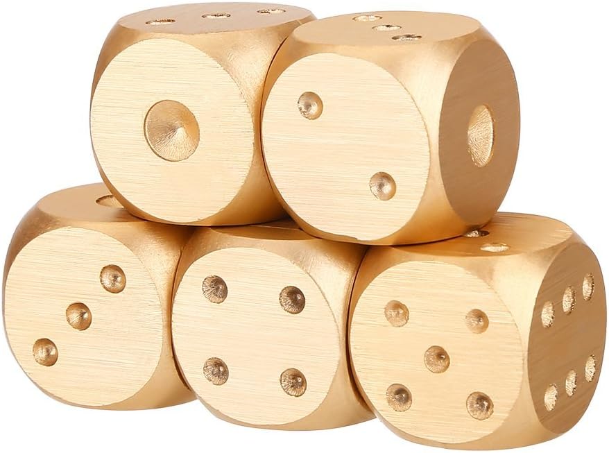 Metall Würfel Set + Box Gold - Dice Game