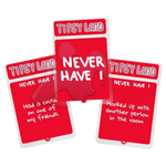 Tipsy Land Never Have I Ever Karten rotes Design