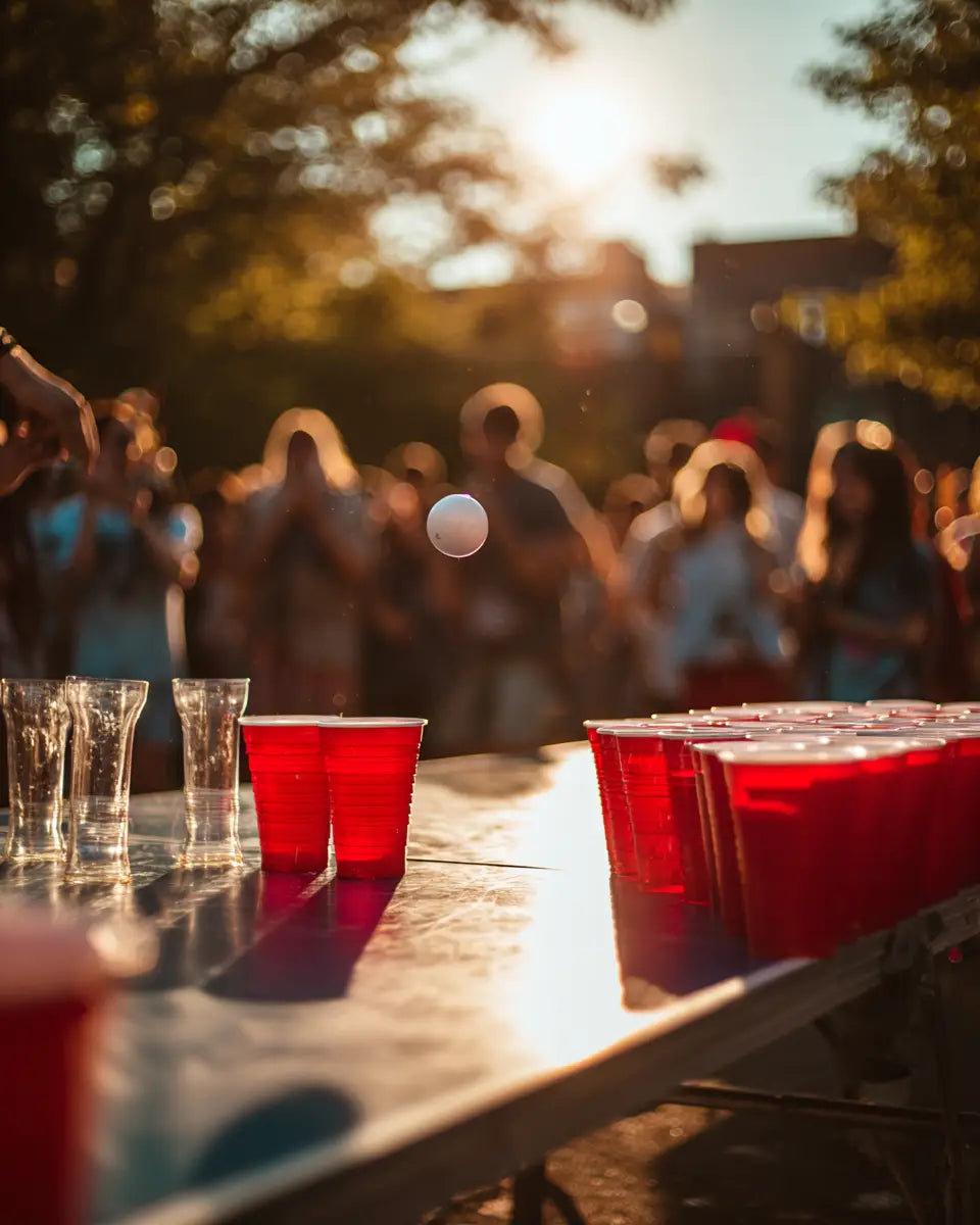 Beer Pong Regeln 2025 - Ping Pong Ball im Fokus für perfekte Würfe und legendäre Partynächte bei TrinkspielZone