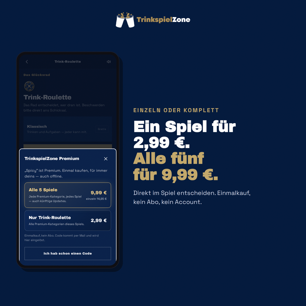 Kaufansicht in der App: ein Spiel für 2,99 Euro oder alle fünf für 9,99 Euro