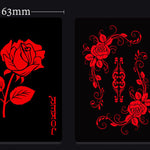 54er Waterproof Pokerkarten Set - Exklusives Rosen Design in Schwarz Rot - PVC Poker Spielkarten - Card Game