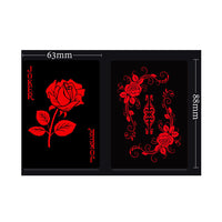 54er Waterproof Pokerkarten Set - Exklusives Rosen Design in Schwarz Rot - PVC Poker Spielkarten - Card Game