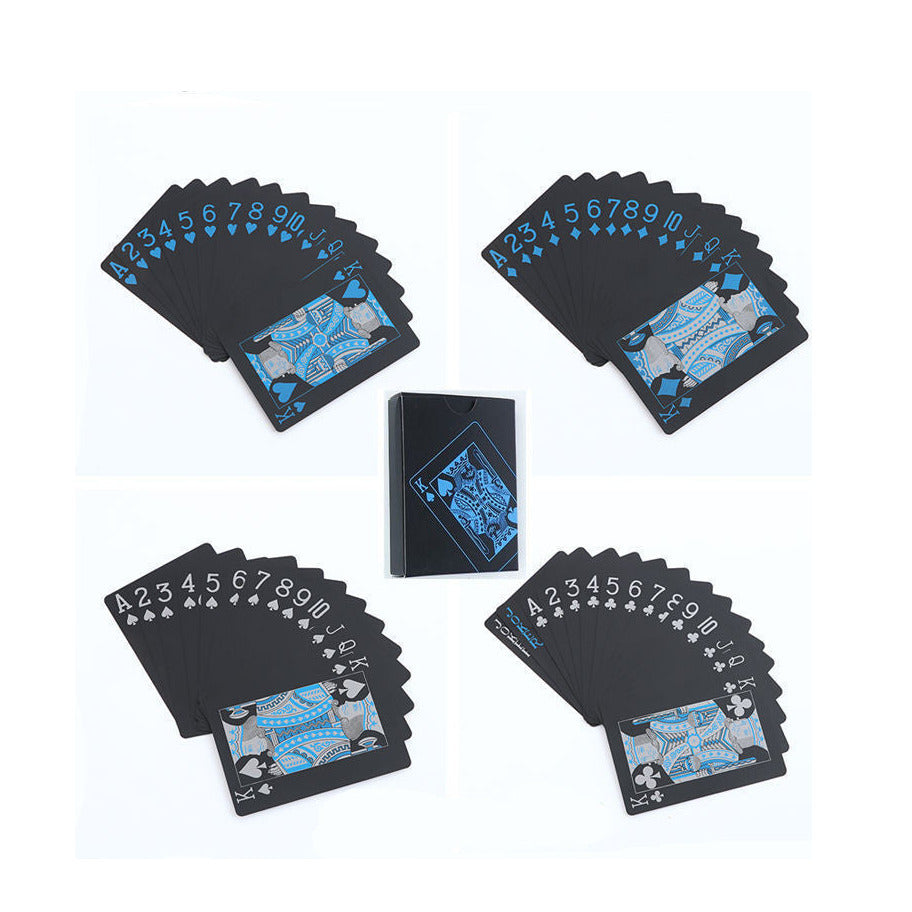 54er Waterproof Pokerkarten Set in Blau o. Rot - PVC Poker Spielkarten - Blau - Card Game
