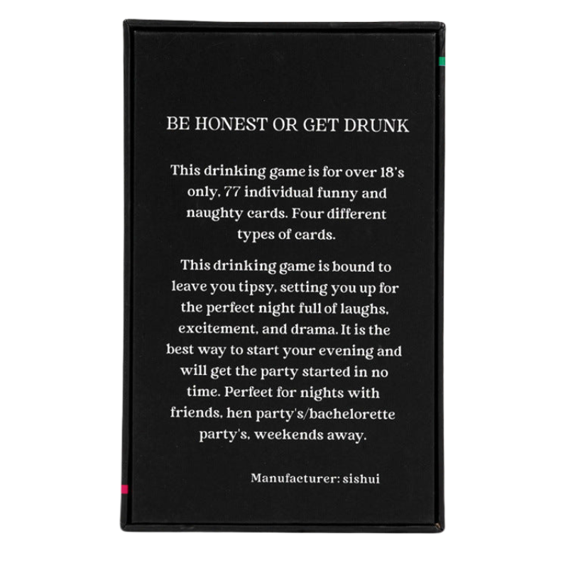 ’Be Honest Or Get Drunk’ Karten Trinkspiel - Card Game