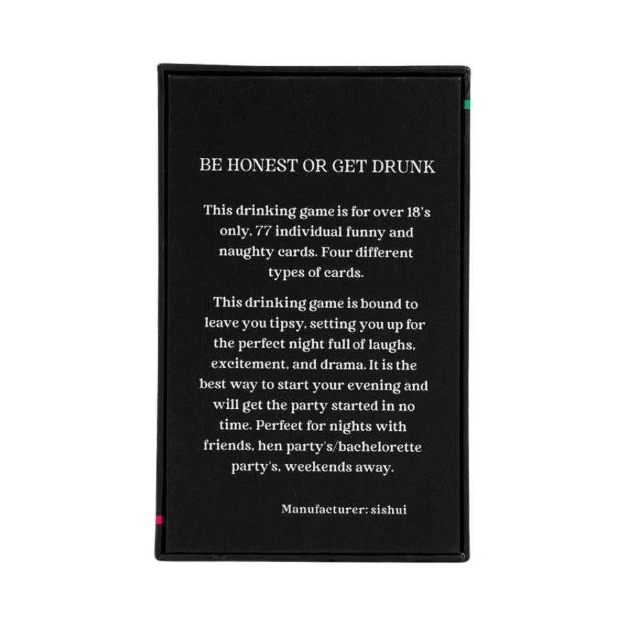 ’Be Honest Or Get Drunk’ Karten Trinkspiel - Card Game