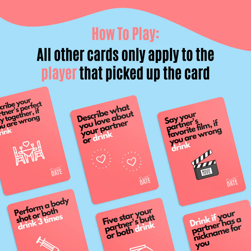 ’Dizzy Date’ Karten Trinkspiel für Dates oder Paare - Card Game