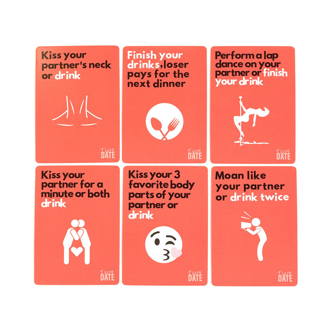 ’Dizzy Date’ Karten Trinkspiel für Dates oder Paare - Card Game