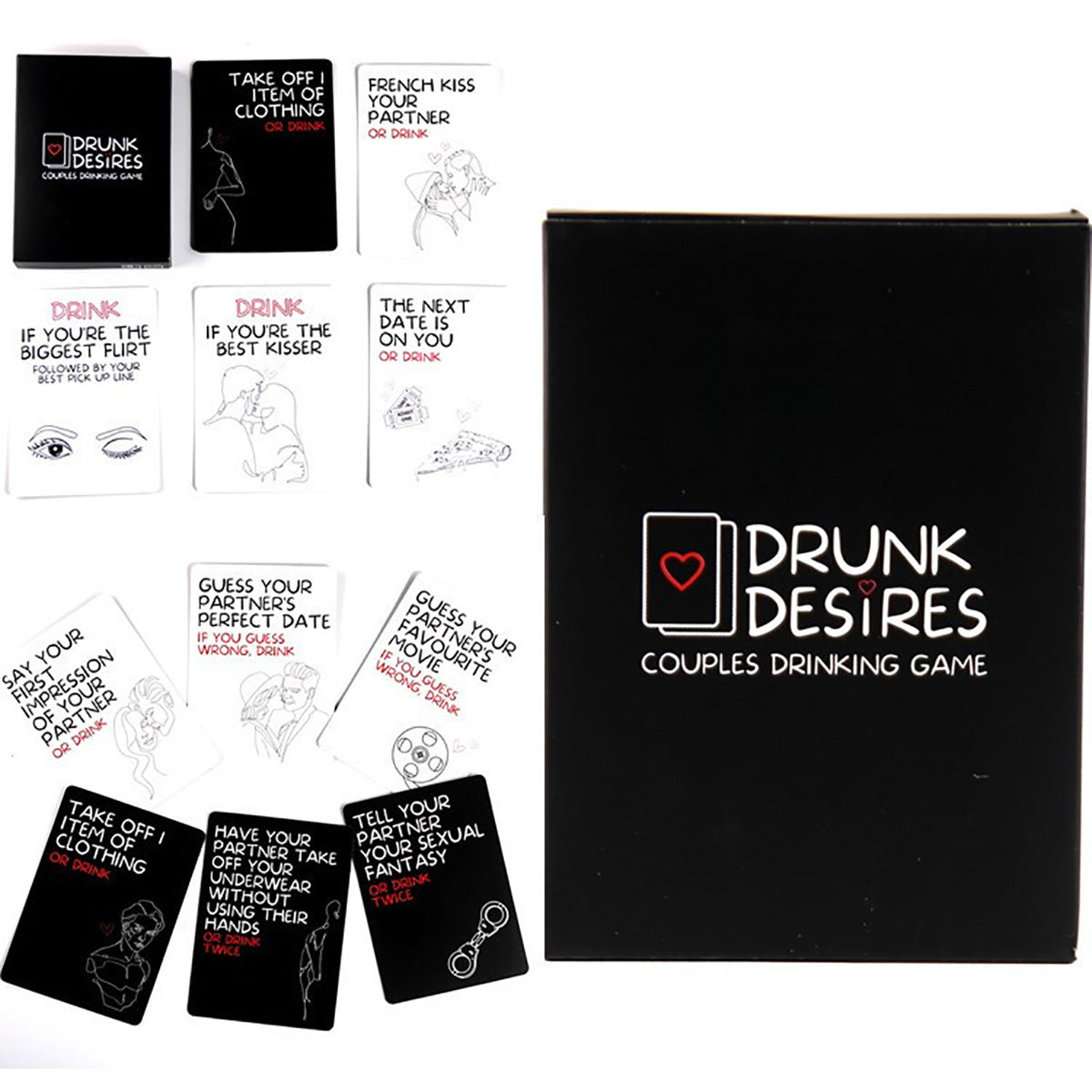 ’Drunk Desires’ erotisches Karten Trinkspiel für Erwachsene - Card Game