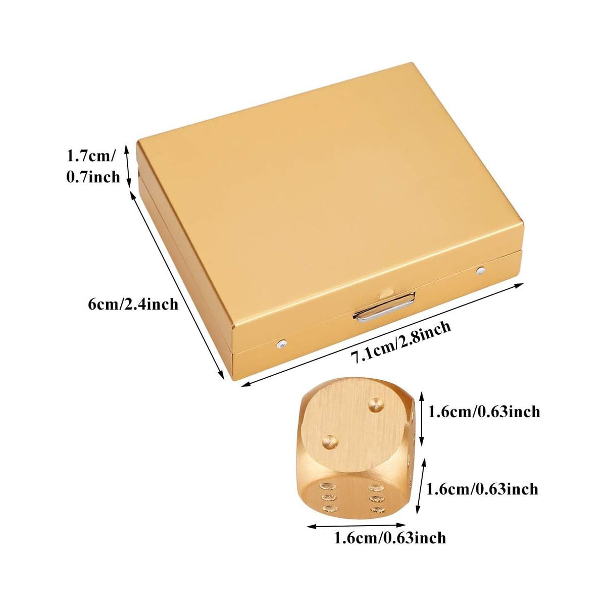 Metall Würfel Set + Box Gold - Dice Game