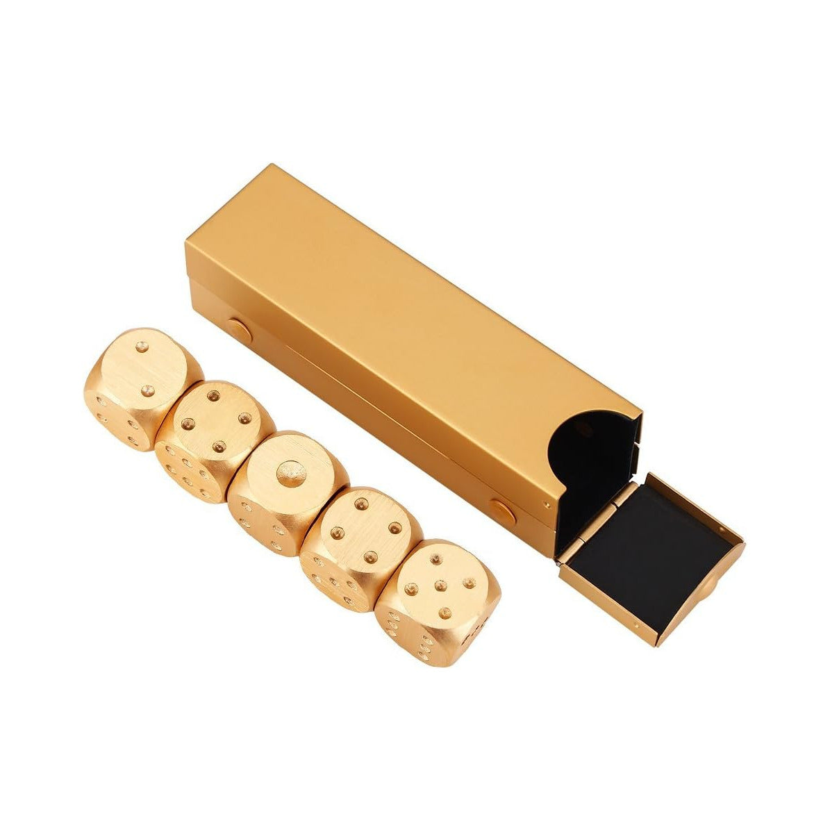 Metall Würfel Set + Box Gold - Dice Game