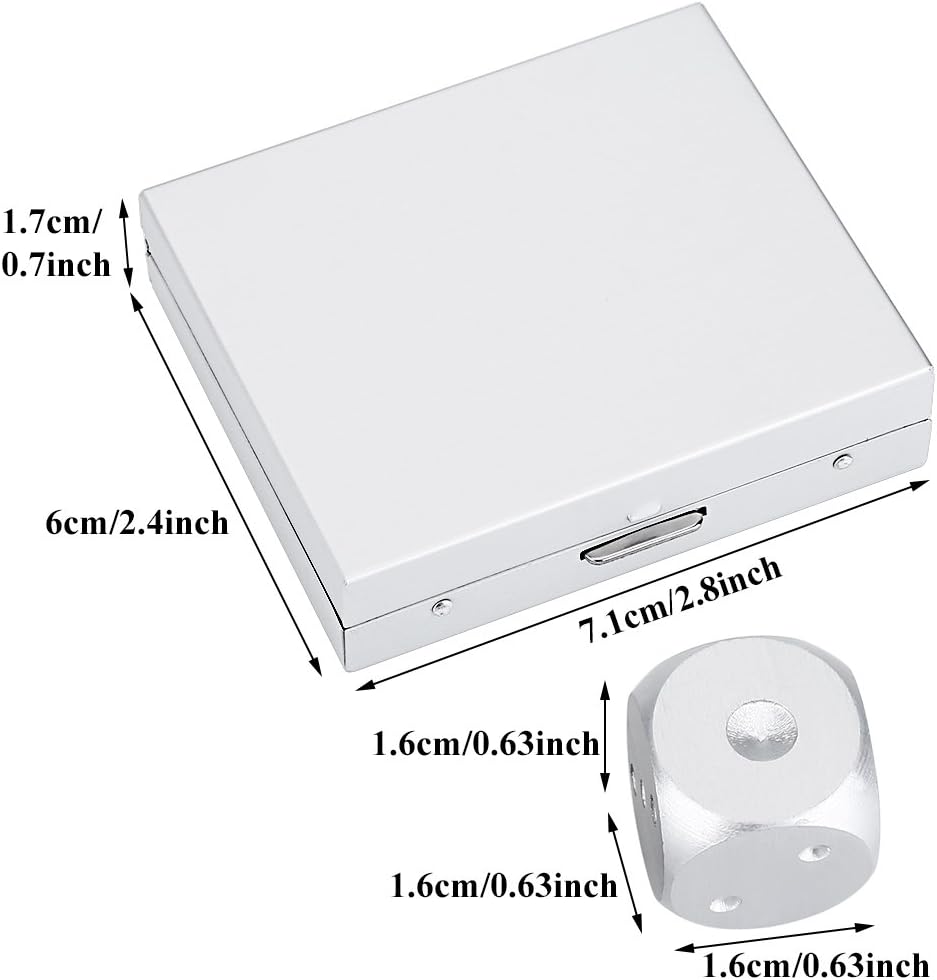 Metall Würfel Set + Box Silber - Dice Game
