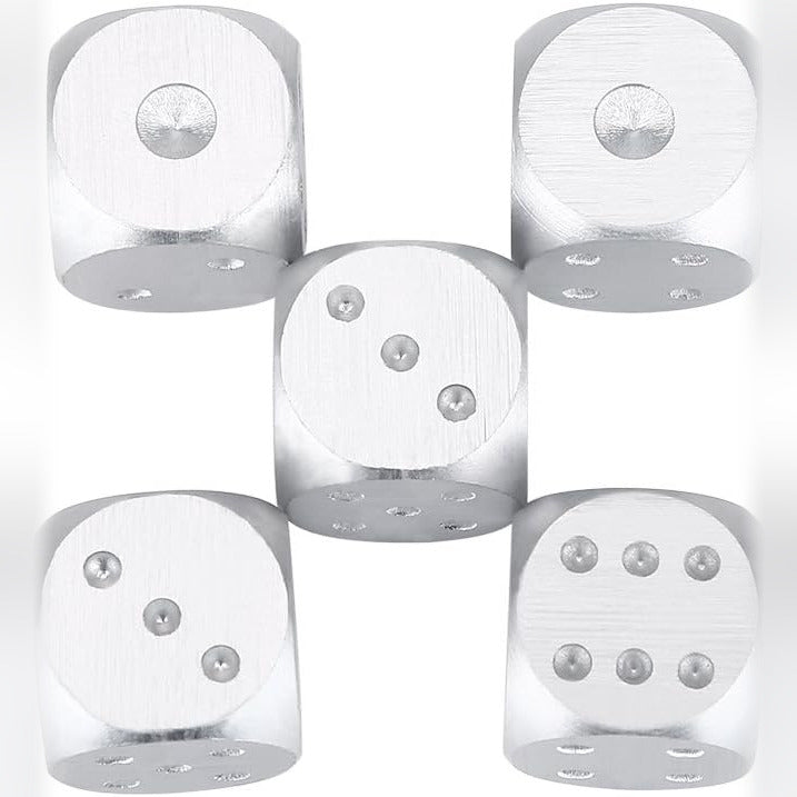 Metall Würfel Set + Box Silber - Dice Game