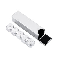 Metall Würfel Set + Box Silber - Dice Game