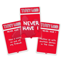 Tipsy Land Never Have I Ever Karten rotes Design